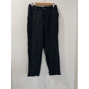 A New Day Women's  Ankle Black Ebony Dress Pants Partial Elastic Waist Size 10